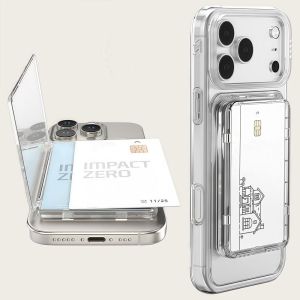 ONTOSTORE90RE8 2 Card Slots For MagSafe Card Sleeve Shockproof Transparent Wallet Phone Case Detachable ic Stand Card Holder for iphone 17/16/15/14/13/12