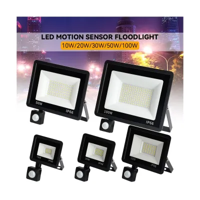 【Wireless】 LED Floodlight Motion Sensor White / Warm White IP66 AC220V Exterior Projector Spotlight SMD2835 Outdoor Lighting Floor Lamp