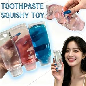 SWEET LORD Transparent Toothpaste Squishy Toy Shapeable Non-Bounce Facial Cleanser Fidget Children Pinch Squishy Toy Kids Adults