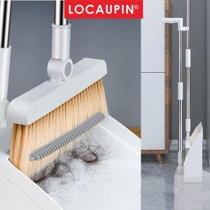 Locaupin Broom Dustpan Set Broom Set Home Kitchen office Floor Outdoor Self-Cleaning Dustpan Teeth Sweeping Tools
