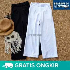 Celana Kulot Scuba Wanita Terbaru Termurah Kekinian 2024 / Bawahan Wanita Muslimah Jumbo Fashionable / Bayar Ditempat / Cod Dirumah (Harga Diskon)