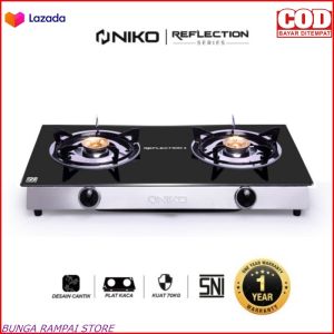 promo Kompor Gas Kaca 2 Tungku Niko Reflection 4 - Kaca Tempered 7mm