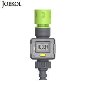 Digital Water Flow Meter Hose Water Meter for Outdoor Garden Hose Measure Consumption and Water Flow Rate with Quick Connectors