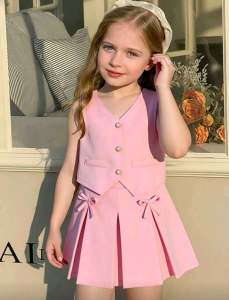 Lea Girl Vest and Ribbon Skirt Terno Set Coordinates mm