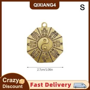 【QIXIANG4】 Taoism bagua Sơ Đồ Mặt dây chuyền bùa hộ mệnh Trung Quốc Yin Yang bói toán quyến rũ DIY làm eo Keychain trang sức phụ kiện