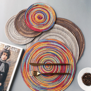 30CM Table Placemats for Table Mat Ramie Insulation Pad Placemats Linen Non Slip Table Mats Home Decoration Pad Coaster