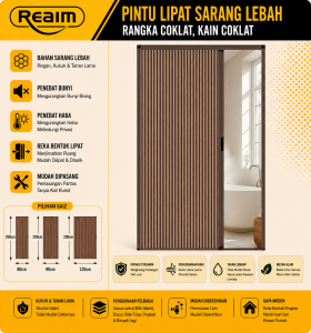 Pintu Lipat Honeycomb Folding Door PVC Sliding Door Partition Door Waterproof Home Divider