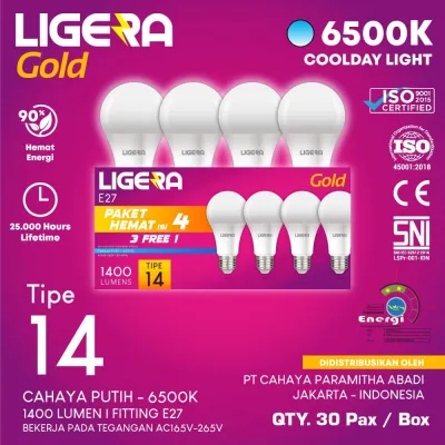 Lumment Premier Lampu LED Bulb Multipack 3 Gratis 1 - Cahaya Putih