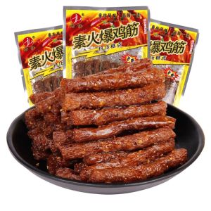 君仔素火爆鸡筋辣条辣棒网红麻辣零食小吃Junzai vegetarian hot fried chicken tendons spicy strips internet famous spicy snacks and snacks