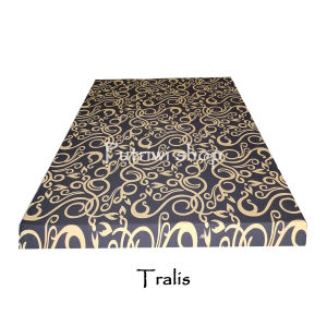 Sarung Kasur Resleting Motif Tralis Coklat Semua Ukuran Ada