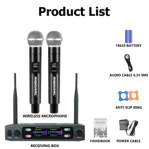 Wireless Microphone original Professional mic plastic Cheap 2 handheld microphones High fidelity sound quality Dual antenna receiving distance 15 meters For karaoke singing videoke