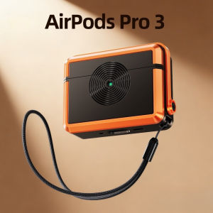 OATSBASF Vintage Bàn Xoay Hình Full Bảo Vệ Dành Cho Tai Nghe AirPods Pro 3 Tai Nghe Chụp Tai Ốp lưng có Dây Buộc