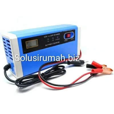 Cas Accu Aki Charger Baterai Mobil Motor 12-24V 10A dengan LCD