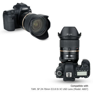 JJC Lens Hood Shade Replaces HA007 for Tamron SP 24-70mm f/2.8 Di VC USD A007 Lens Allows Putting on a Diameter 82mm Filter and Lens Cap ABS Material