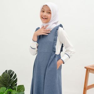 Gamis Overall Anak Perempuan Muslim Tanggung Umur 4-15 Tahun Kirana Dress