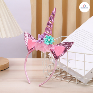 [Brandedbaby] Bando Unicorn Headband Aksesoris Rambut Tanduk Unicorn Rainbow Lucu Perlengkapan Pesta Ulang Tahun Anak Perempuan