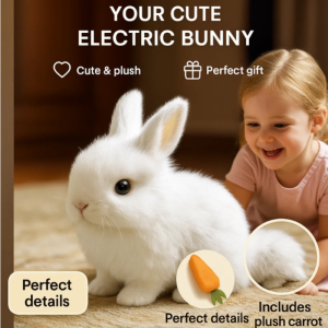 【我的小兔子】Little Rabbit Plush Toy Girl Simulation Electric Interactive Doll Walking and Calling Little White Rabbit Childrens Birthday Gift电动小兔子玩具