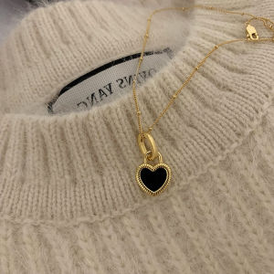 Vintage Double Sided Heart Pendant Necklace For Women Girl Clavicle Chain Choker New Fashion Trendy Jewelry Gift Party