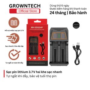 Bộ sạc pin đa năng 5D-82HP sạc nhanh 2 khe cho pin lithium 3.7 V 18650/14500/16340 tiện lợi an toàn