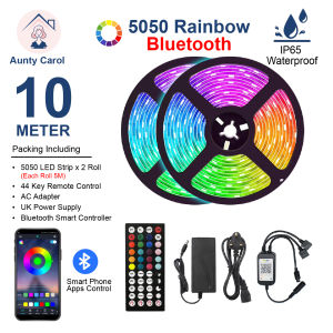 5050 LED Light Strip 10m 15m 20m Colorful Waterproof 3528 LED Strip Light with Bluetooth Apps Wifi or 44 Keys IR Remote Control Light Strip RGB for LED Lights for Bedroom Lampu LED Bilik Led Strip Light Waterproof Outdoor