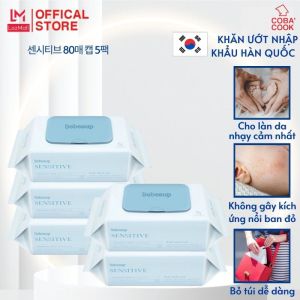Khăn ướt đa dụng không mùi Hàn Quốc cho da nhạy cảm gói lớn 80 tờ/gói - Sensitive 80