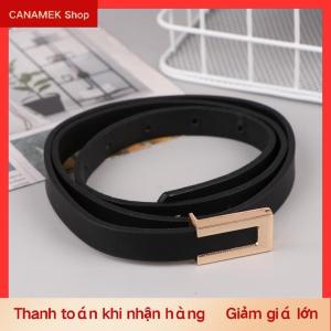 CS Phụ Nữ Mỏng Vành Đai Màu Đen Vàng Bạc Kim Loại Khóa Vành Đai PU Da Giản Dị Vành Đai Thắt Lưng Quần Ăn Mặc Trang Trí Dây Thắt Lưng