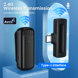 Avvic x Wireless Microphone Lavalier Type-C Mic Mini Plug & Play untuk Live Video Recording