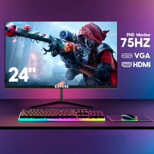 Gaming Monitor 24 inch Expose monitor 75Hz refresh 1080P LED  Flat Monitor 24 Inch With HDMI VGA