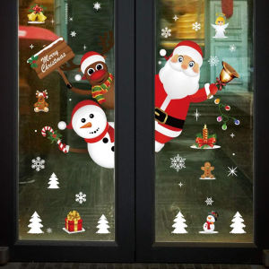 Christmas Window Clings Window Decals for Christmas Decoration Double-Sided Adorable Reusable Static Clings DIY Ornament Clings Wall/Door/Mural/Showcase Decals for Party