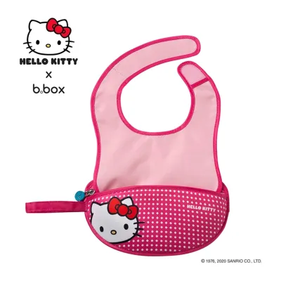 B.Box Hello Kitty Travel Bib + Silicone Spoon - Pop Star
