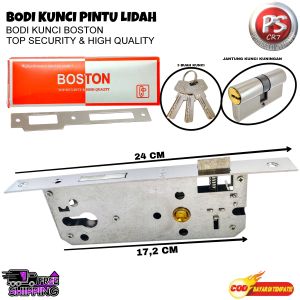 Body kunci Pintu Rumah Model Lidah(BOSTON)1Set Bodi kunci Pintu Ukuran Besar 25cm Kunci Rumah BOSTON