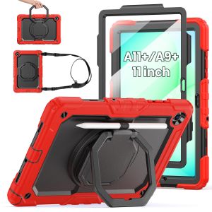 Full Body Shockproof Case with PET Screen Protector360 Rotating Handle Stand/Shoulder Strap/Pen Holder for Samsung Galaxy Tab A11+ Plus/A9+ 11 InchTab S11Tab S10 FE/S10 Lite/S9 FE/ S9Tab A11 / A9 8.7