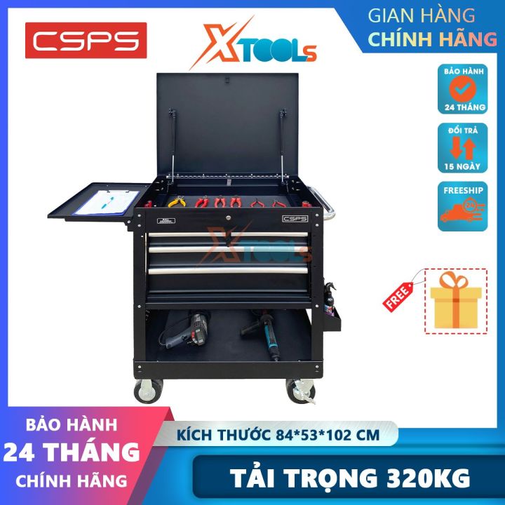 Tủ đồ nghề di động CSPS VNUC8404BB2 4 hộc kéo, tổng tải trọng 320kg, 2 ...