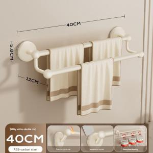 Homepeas® Towel Bar Aluminum Bathroom Towel Hanger No Drilling Towel Rack