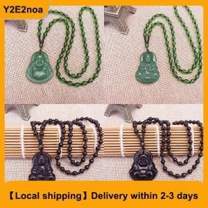 【Local shipping】 Classic Natural Chinese Buddha Pendant Jade Necklace Fashion Charm Jewelry Carved Blessing Lucky Amulet Gifts For Women Men