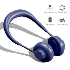Bladeless Hands-free Neck Band Hands-free Hanging USB Rechargeable Dual Neck Fans Mini Fan Air Cooler Summer Portable