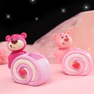 Ống đựng bút GẤU DÂU LOTSO để bàn trang trí bàn làm việc dễ thương Ống đựng cọ trang sức bàn trang điểm decor phòng xinh xắn