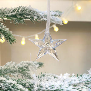 Clear Acrylic Snowflake Drop Christmas Icicle Pendants Crystal Ornaments Xmas Tree Hanging Pendants Home Party Decor New Year