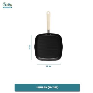 Sinda Store Pemanggang Square Grill Pan 22cm / Alat Panggang Grill Pan / wajan pemanggang panggangan bakaran square grill