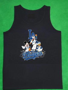 Athletic Muscle Fit Cotton Tank Top with Cartoon Print for Men