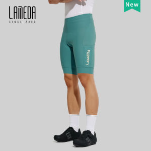 LAMEDA New Professional Cycling Bib Shorts Men Summer UPF50+ Sun Protection High Waist Breathable Quick Drying With Pockets MTB Road Bike Apparel