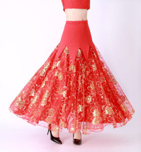 Modern dance skirt competition suit ballroom dance swing skirt waltz long skirt dance skirt