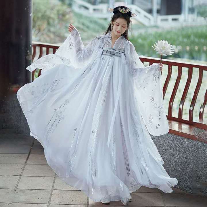 Large Plus Size Female Hanfu Chinese Princess Dress Women Fantasia Kimono  Cardigan and Dress Carnival Costume Outfit for Lady