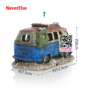 New Aquarium Fish Tank Car Resin Landscape Decoration Aquarium Craft Creative Ornament Simulation Car Ship Landscape Bus Landscape Resin Fish and Shrimp 3style Car shape Decoration Ornament Waterscape Artificial