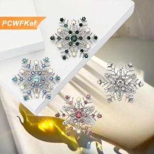 【PCWFKef】 Thời trang sang trọng Rhinestone bông tuyết trâm cài cho phụ nữ quần áo áo trang sức phụ kiện Quà Tặng