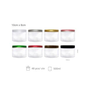 Plastic Disposable Containers Mooncake Lantern Festival Food Jar with Colored Lids 100mm Height