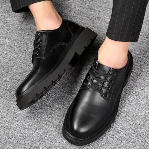 ALVIN Korea Fashion Loafers For Men Casual Leather Loafers Black Leather Shoes