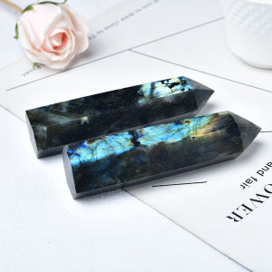 13cm Natural Crystal Elongated Stone Single Pointed Hexagonal Prism Raw Stone Polished Energy Column Healing Stone Tower Mineral Crystal Home Decoration Decorative Accessories