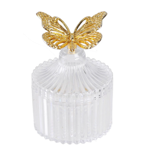 Elegant Plastic Candy Storage Bowl With Metallic Butterfly Accents For Wedding Party Decor And Gift Display
