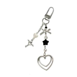 Trái Tim sao đính cườm quyến rũ móc khóa ngọt ngào dễ thương mặt dây chuyền đồ treo trang trí Keyring Ba lô trang trí cho nữ Phụ nữ